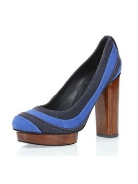 Tory Burch Blue and Black Heels